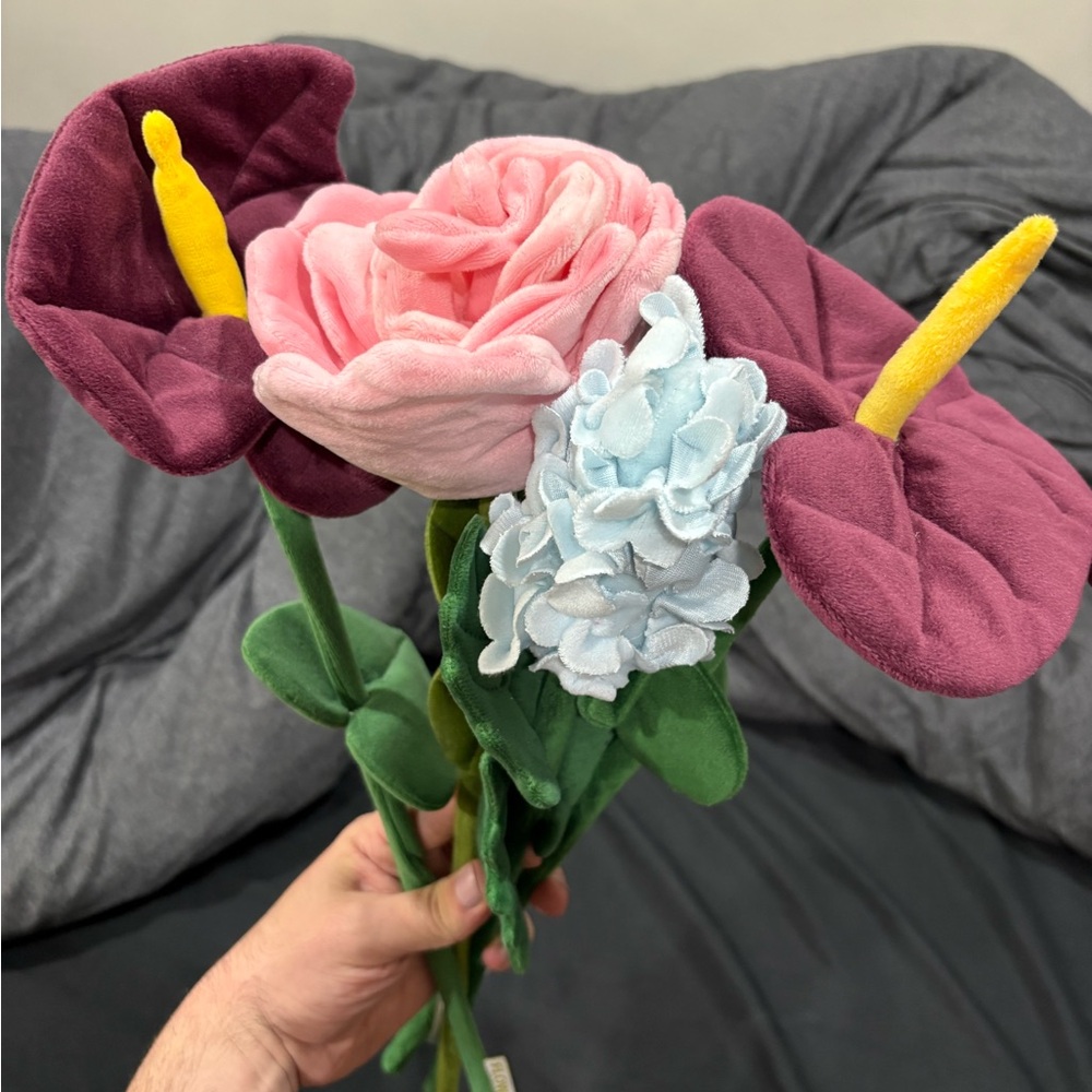 CJ Hendry Plush Floral Bouquet - Pink, Purple, and Blue